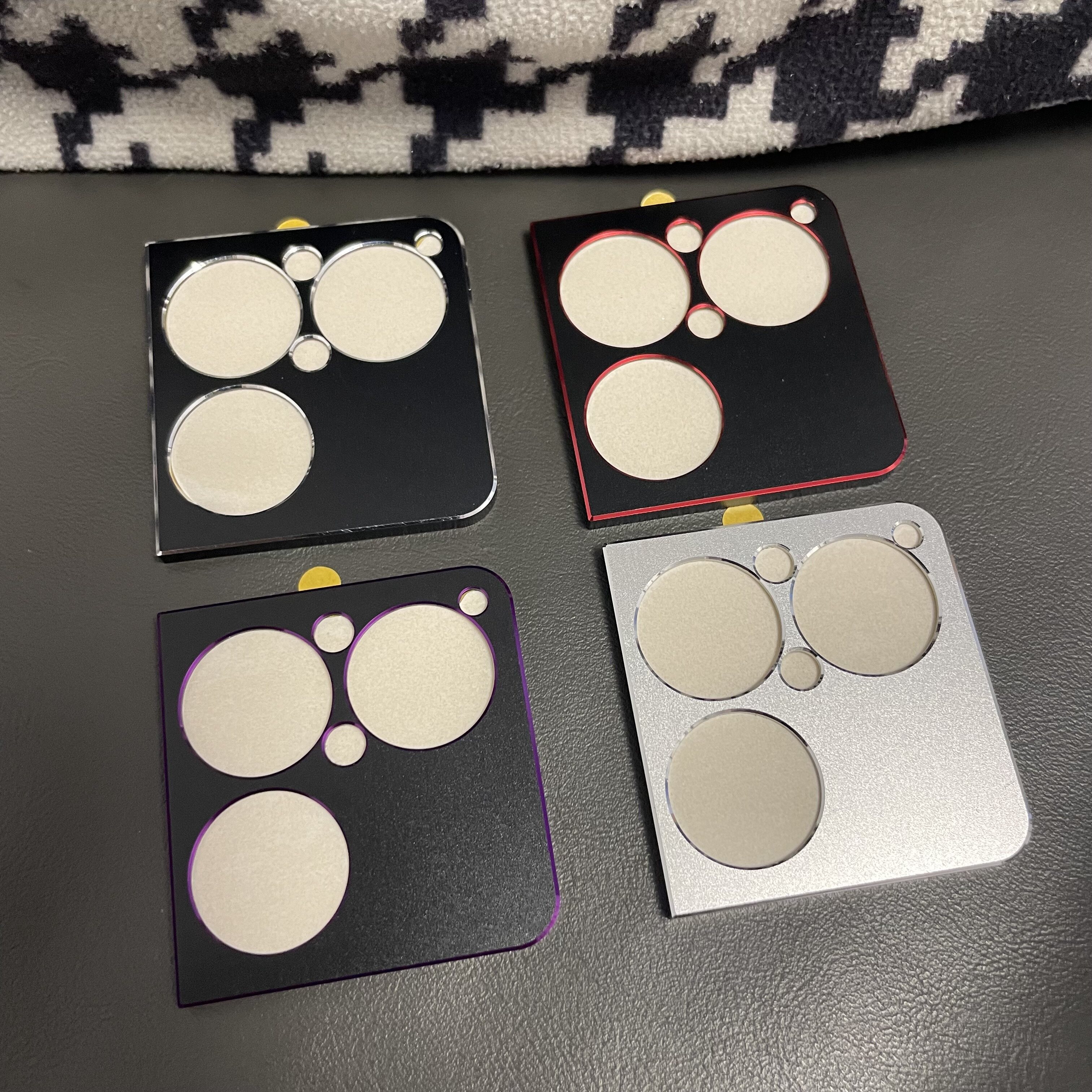 适用索尼Xperia1 VIII镂空防刮磨砂金属镜头圈贴膜 原彩色银色黑色红蓝色开孔镜头框摄像头保护贴膜手机配件
