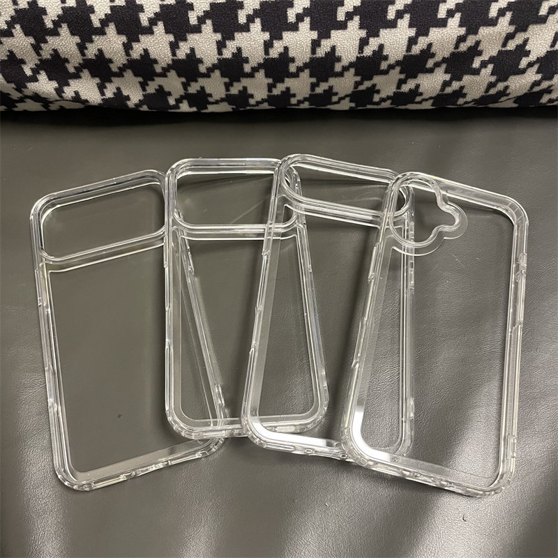 适用iPhone16/17系列透明防摔TPU软胶边框壳苹果12/13/14 15promax无背面摄像头开孔保护圈散热手机壳套