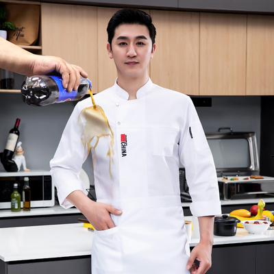 餐饮厨师服长袖秋冬款
