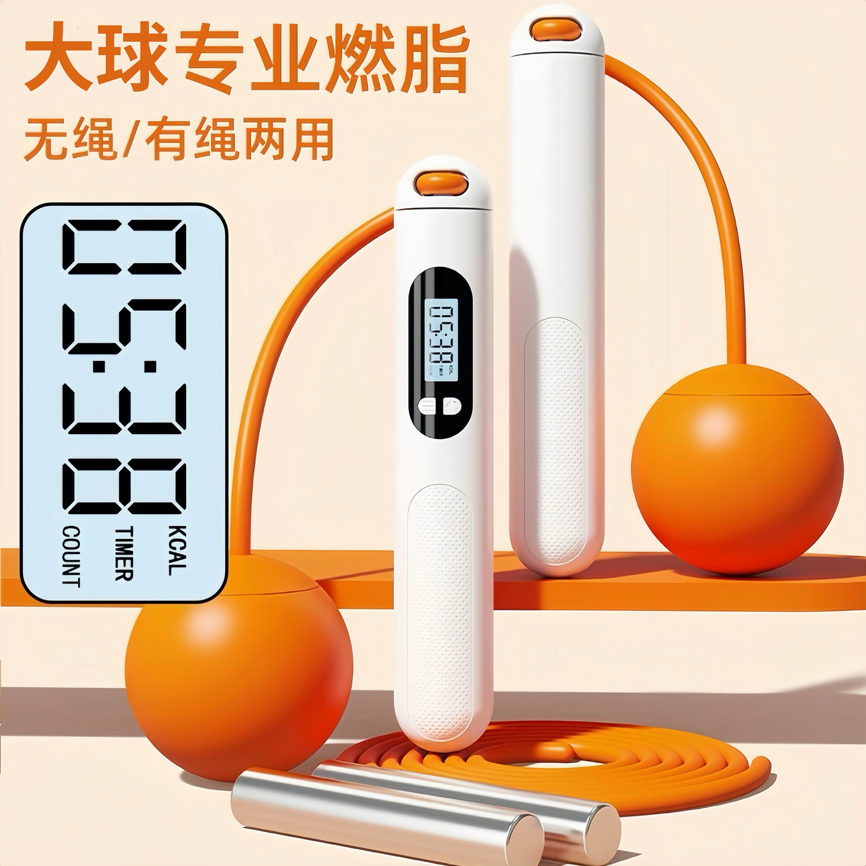 无绳跳绳减肥专用成人健身运动室内燃脂计数款大学生专业女生绳子