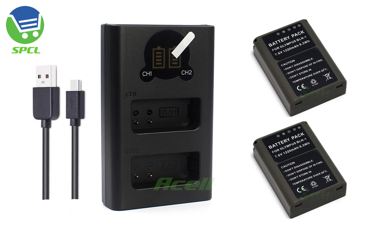 适用于 OLYMPUS奥林巴斯BLN-1 BCN-1微单相机电池+USB标准双充