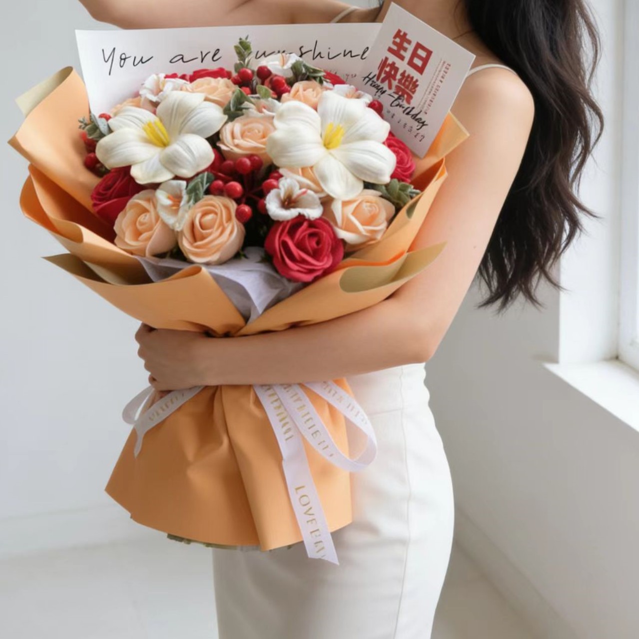 情人节新年生日假花表白香皂花束