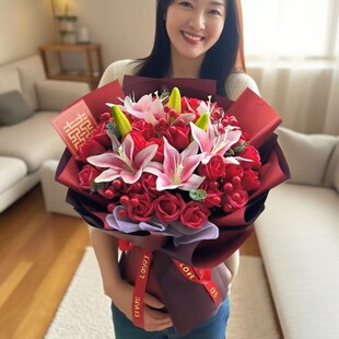 订婚结婚用品仿真玫瑰假花香皂花求婚送老婆媳妇送妈妈丈母娘岳母