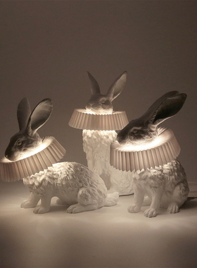 正品haoshi童话兔子灯树脂欧式装饰摆件客厅北欧创意样板房橱窗