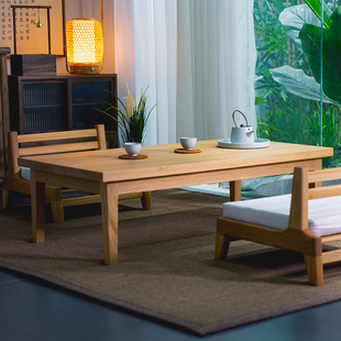 乐朴老榆木榻榻米茶几阳台桌原木矮茶几纯实木飘窗桌日式小茶桌