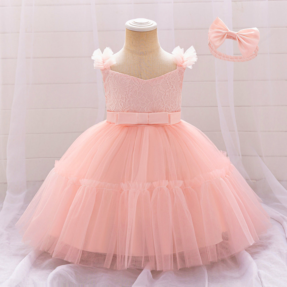 蝴蝶结蓬蓬礼服裙女童吊带蛋糕裙