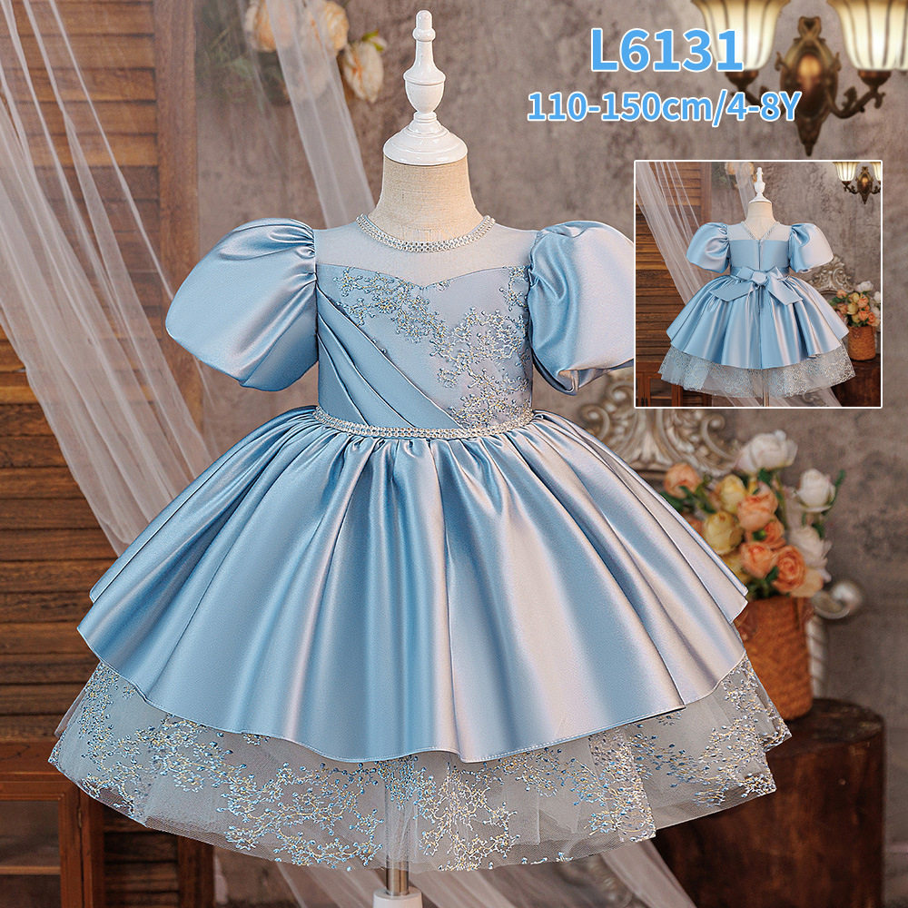 欧美新款女童公主裙儿童侧绣缎布婚纱礼服裙小女孩钢琴节日演出服,童装/婴儿装/亲子装,儿童礼服,淘宝优惠券,粉丝福利购,淘宝优惠卷