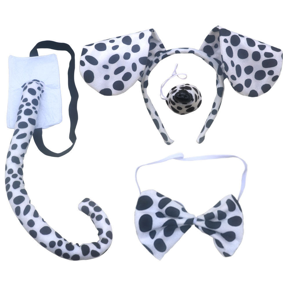 动物发箍斑点狗耳朵毛绒发窟舞会