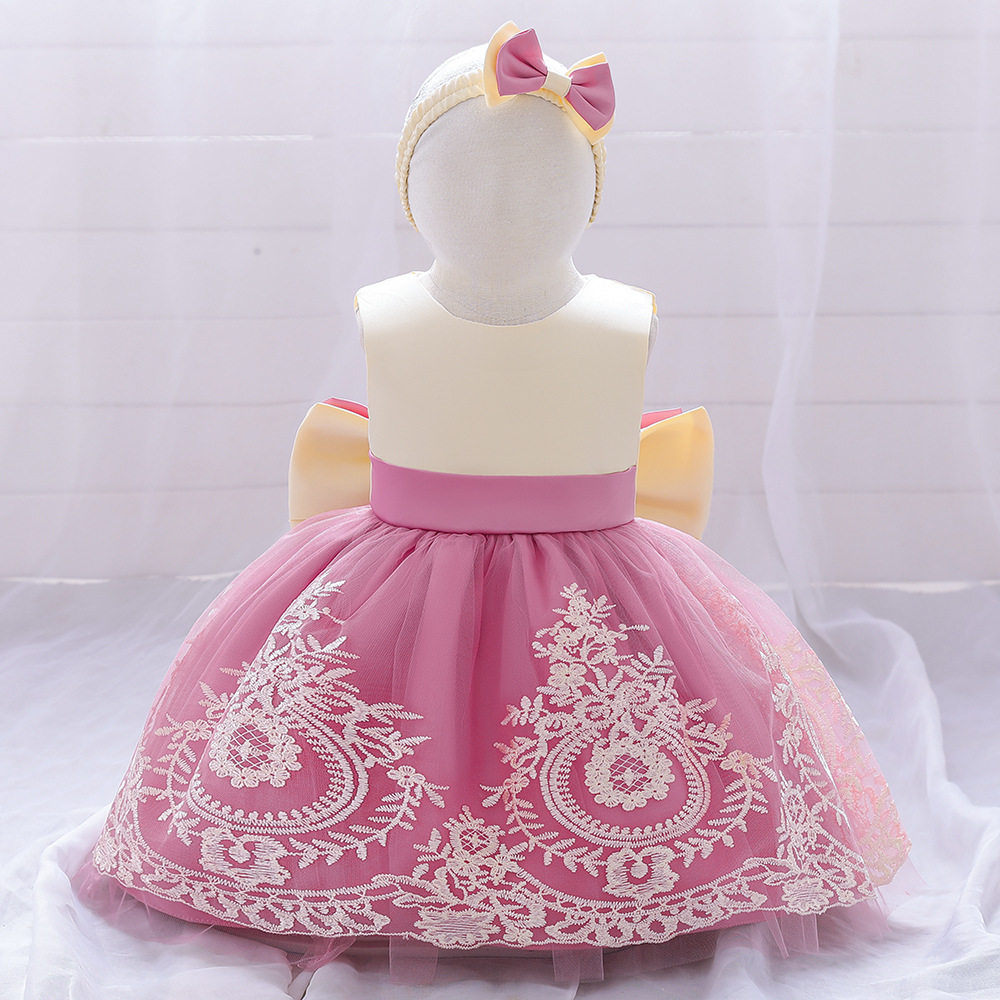 亚马逊婴幼儿童礼服裙宝宝满月洗礼服蕾丝中小女童蓬蓬婚纱公主裙