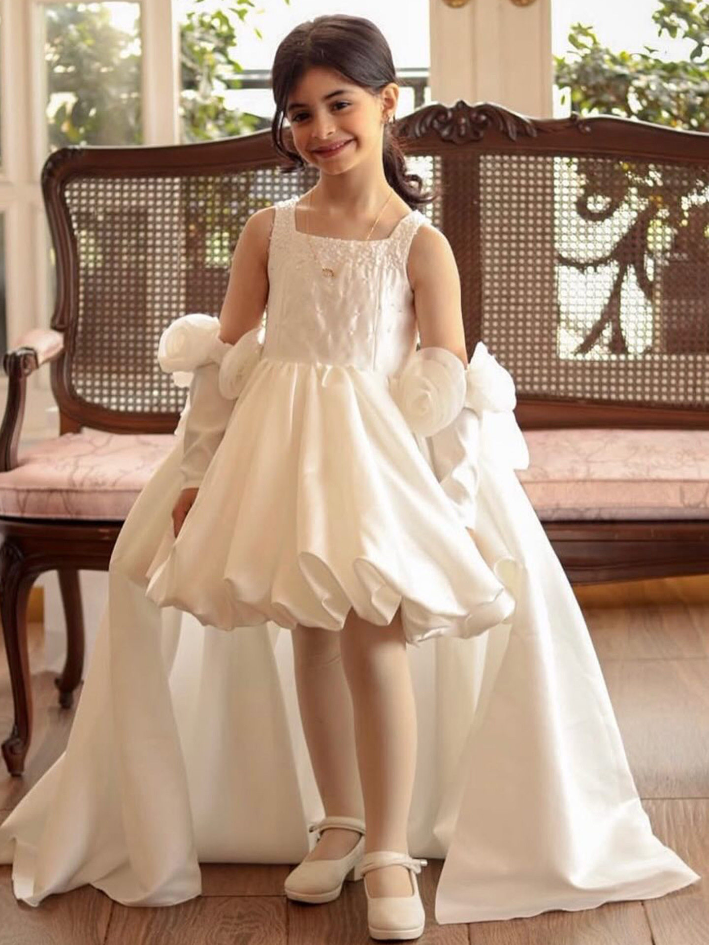 儿童节公主裙女童2026新款中小童生日欧美白色礼服亚马逊工厂