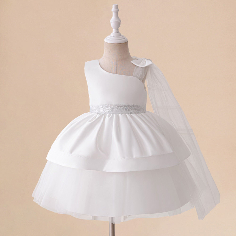 派对礼服婴幼儿长袖贴花蛋糕裙