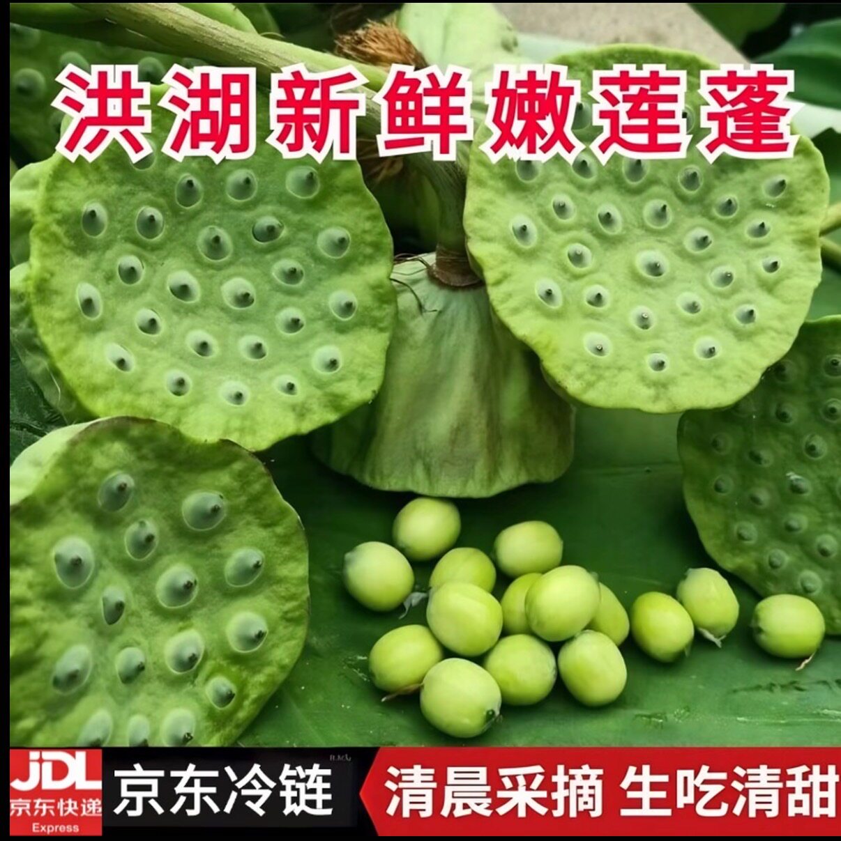 3斤洪湖新鲜莲蓬现摘京东冷链新鲜太空水果莲蓬莲蓬嫩莲蓬莲子