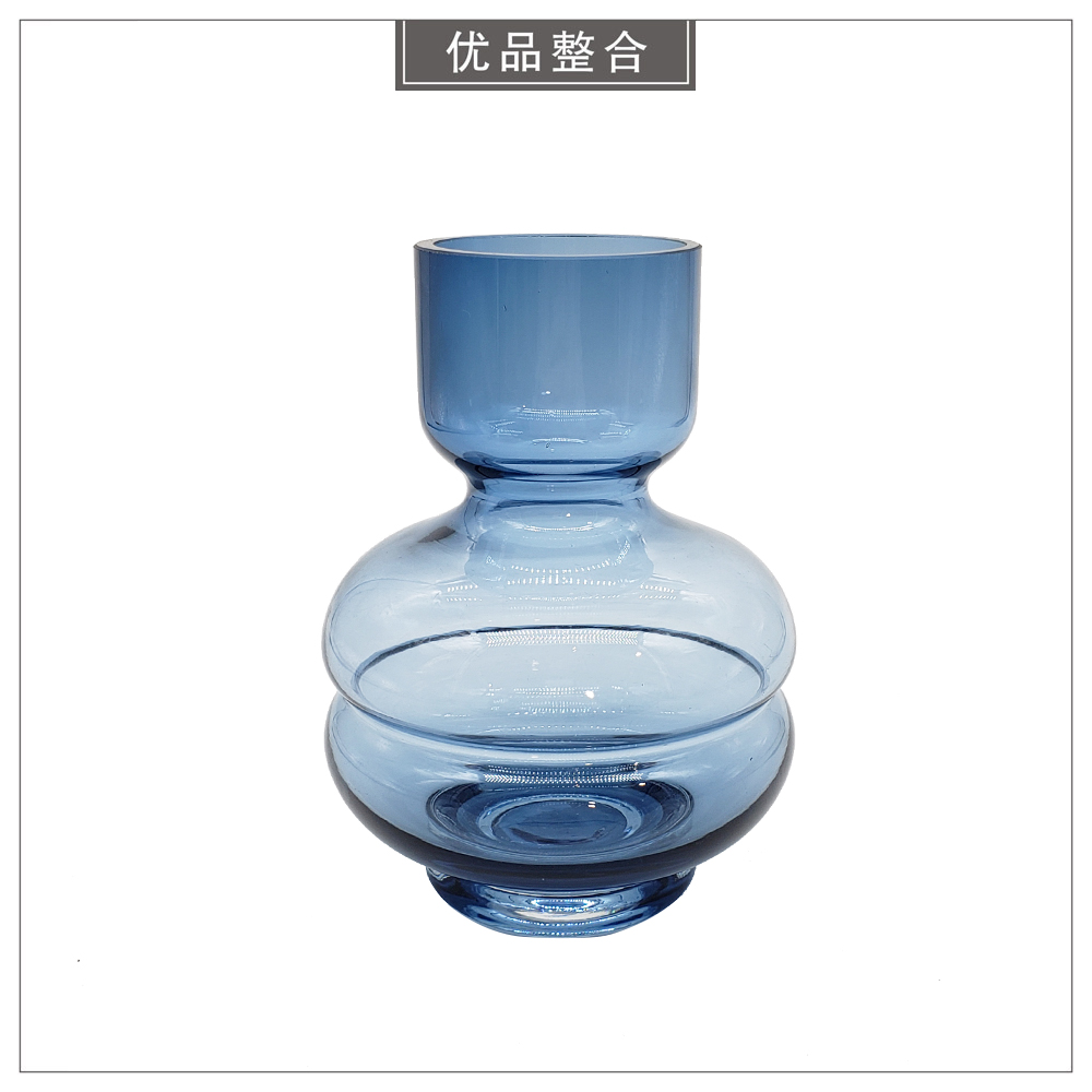 样板间轻奢风深蓝色玻璃软装饰品