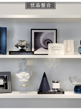 样板间书柜家居软装饰品摆件组合