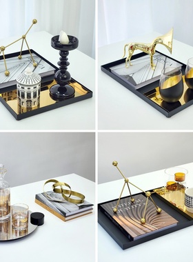 简约现代金色几何桌面装饰摆件
