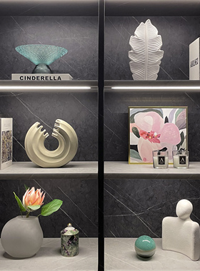 简约现代样板间书柜家居软装饰品