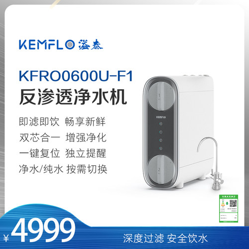 溢泰Kemflo600加仑大通量无桶双出水净纯水直饮RO机KFRO0600U-F1