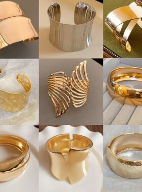 欧美冷淡风双层镂空臂环跨境夸张大气手镯时尚高级感气质手饰饰品