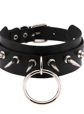 PU皮暗黑风配饰街拍夜店脖套项链