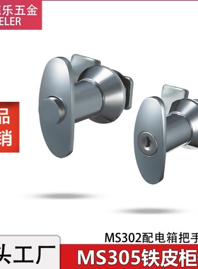 德乐MS3038-1配电箱铁皮柜把手锁MS302机械设备执手锁MS305手柄锁