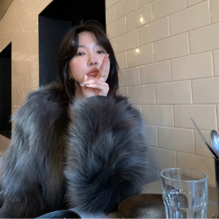 高级感主推系列环保毛毛短款 皮草外套 外套女仿狐狸毛迷雾少女时尚