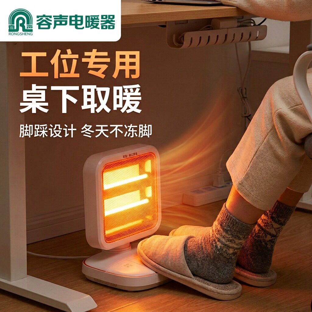 容声小太阳办公室工位专用暖脚器冬季不冻脚桌下小太阳脚踩取暖器