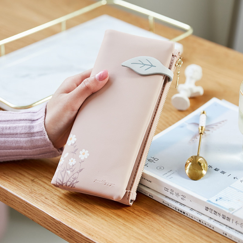 普瑞蒂韩版可爱小清新钱包女长款ins大容量日系少女心学生手拿包