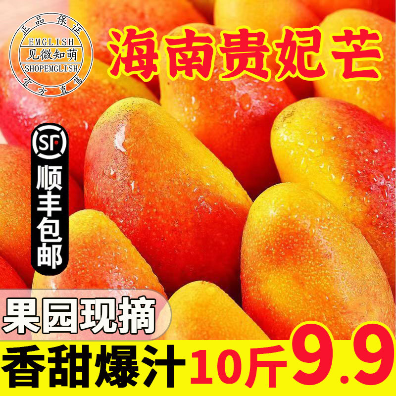 海南贵妃芒果新鲜10斤整箱当季特产树上熟红金龙辣椒芒大忙果