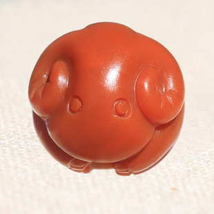 上海玉雕南红九口料单珠羊生肖瓦西料手链珠吊坠挂件 玉雕定制