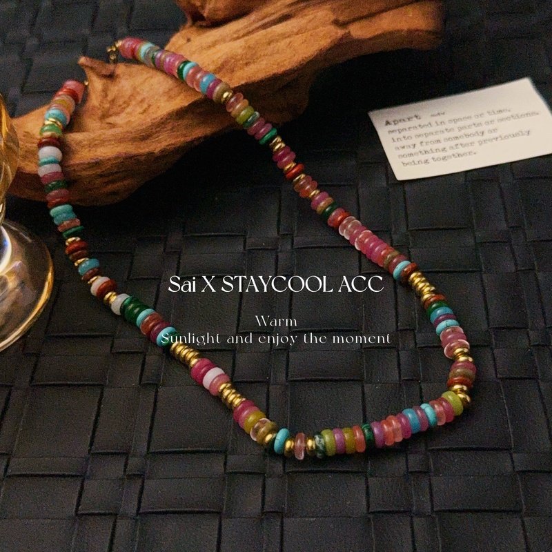 彩色串珠多巴胺配色项链女士复古锁骨链钛钢欧美欧度假风38+5cm,饰品/流行首饰/时尚饰品新,项链,淘宝优惠券,粉丝福利购,淘宝优惠卷