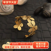 欧美小众设计时髦花朵造型手镯女士高级感手环轻奢简约