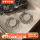 摇曳动感冷淡风银色流苏耳环女士轻奢小众高级感耳钉大耳圈