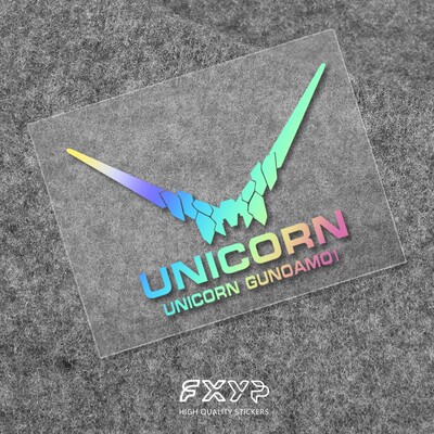 FXYP 新版高达独角兽RX1简约标志贴电动摩托车身电脑箱包后窗贴纸