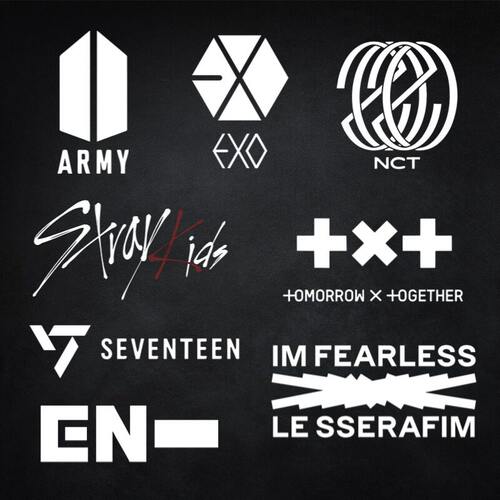 韩国男团车贴 BTS Seventeen EXO NCT梦 LESSERAFIM TXT 汽车贴纸