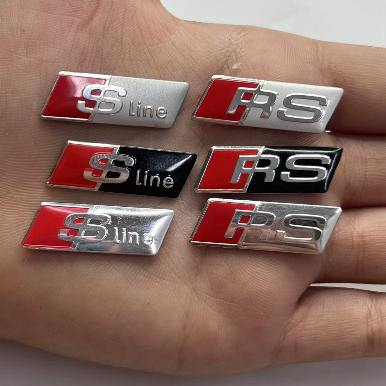 奥迪方向盘标 贴标A4L A6L Q3 Q5专用改装Sline RS车贴纸 车标志