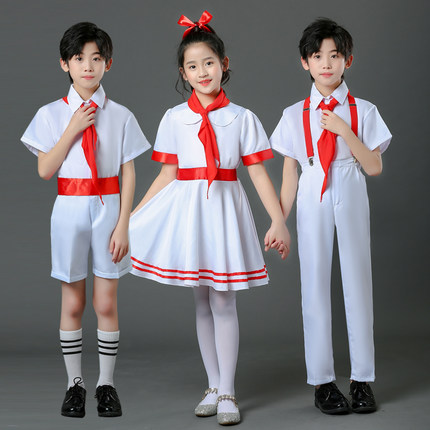 新款儿童合唱服中小学生男女表演服装少先队员红领巾演出服唱红歌