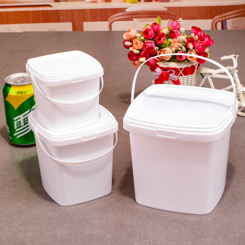 批发透明塑料密封桶白色方桶