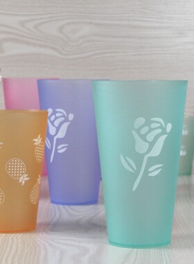 磨砂杯 广告杯 塑料漱口杯 透明刷牙杯 儿童杯子果汁杯啤酒杯水杯