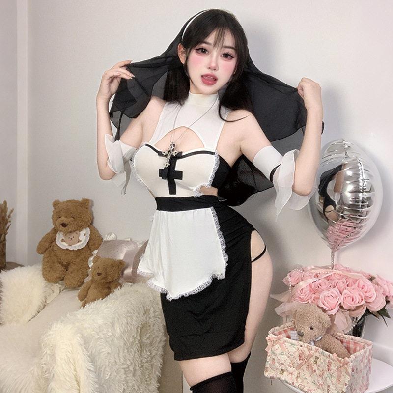 情趣性感内衣万圣节网红少女辣妹主播制服纯欲甜美cos修女睡裙装