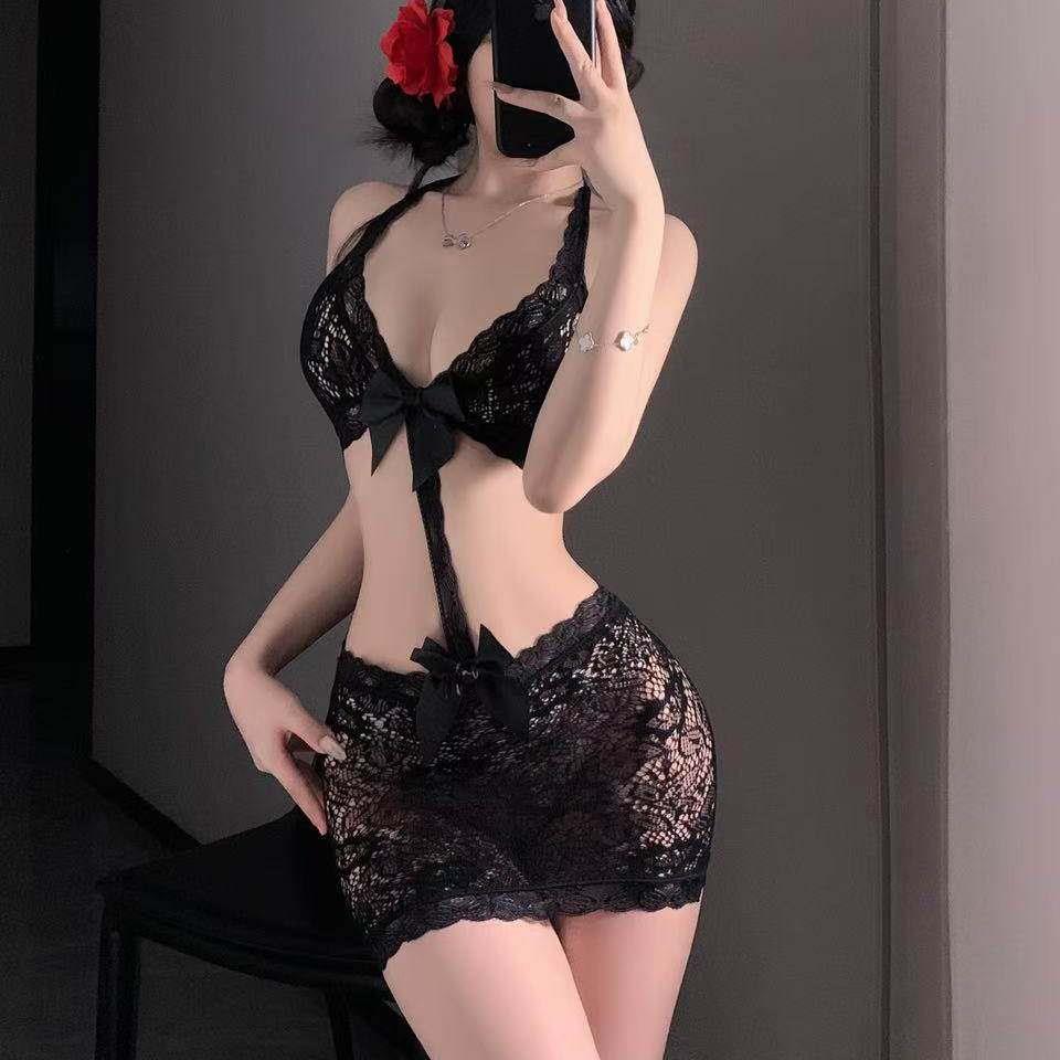 性感性感睡衣女2026新款蕾丝透视秘书包臀裙连体网衣丝袜制服套装