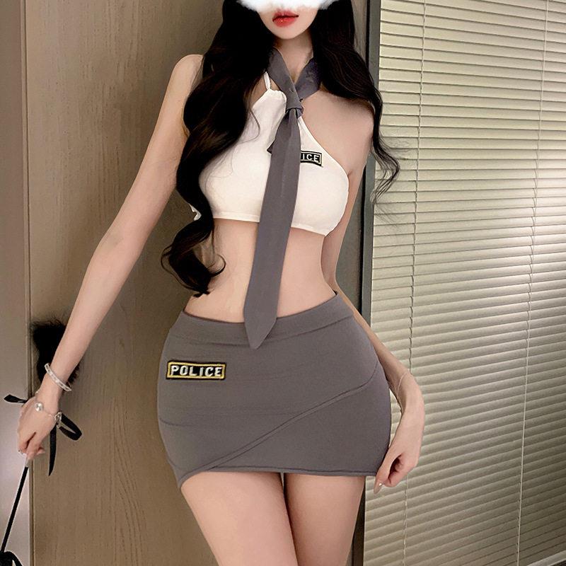 qq内衣纯欲女警空姐教官制服女性感睡衣蕾丝吊带夜占服装新款