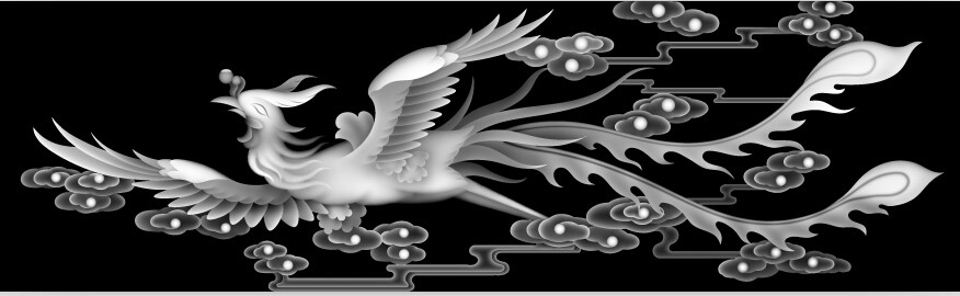 凤 精雕图 凤凰灰度图  电脑雕刻图 jdp  墓碑 木雕 浮雕图