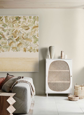 墨山造画 轻奢小众客厅玄关手绘油画原创卧室北欧简约装饰画黄色