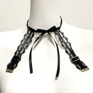 2025夏季 黑色蕾丝蝴蝶结性感美背辣妹外穿内衣肩带 新款