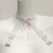 2025夏季 白色蕾丝蝴蝶结女性纯欲风文胸性感美背肩带内衣肩带 新款