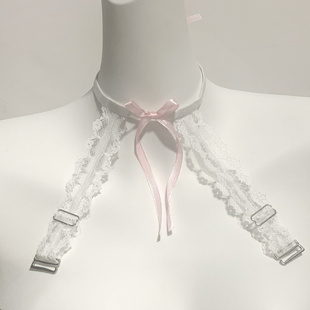 2025夏季 白色蕾丝蝴蝶结女性纯欲风文胸性感美背肩带内衣肩带 新款