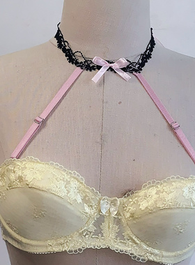 2024夏季新款可调节粉色可爱蕾丝性感美背辣妹外穿内衣肩带