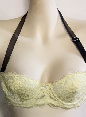 嘟嘟唇可调节黑色半透明纯欲原创性感美背辣妹外穿内衣肩带