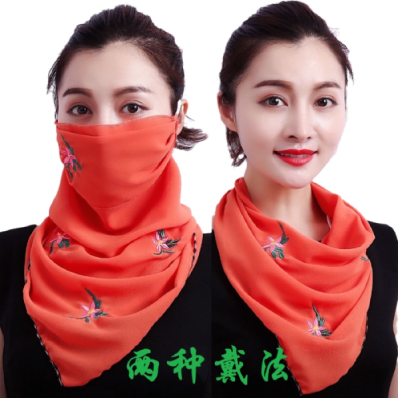夏季绣花口罩薄护颈透气护脸遮面纱面罩围脖丝巾|ruв категории начало ежедневно, защитное оборудование, маска - от Buy2taobao.com для оказания профессиональной услуги покупки агента Taobao