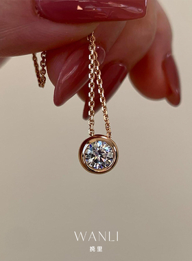 挽里纯银项链鼻屎钻吊坠女款轻奢